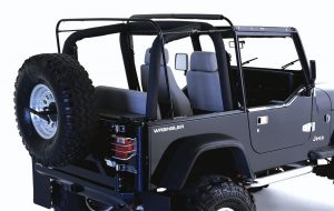 First Pic of Black YJ Jeep Wrangler Soft Top Hardware Kit from RAMPAGE