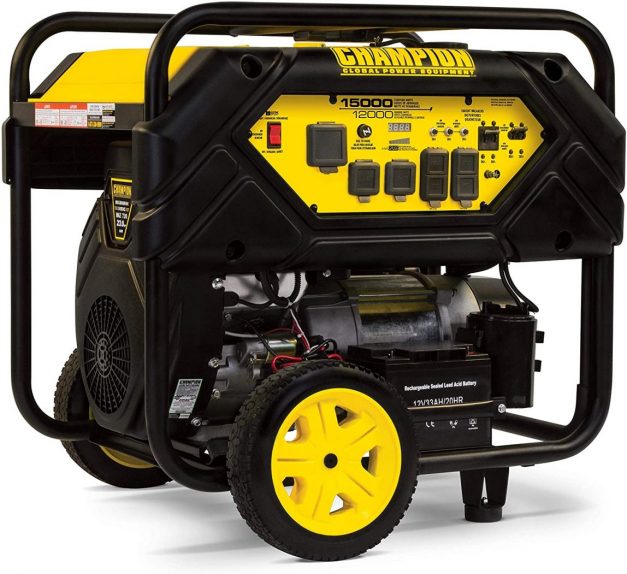 The Champion 100111 generator has a 717 cc engine which makes it ideal for jobsites. It can generate 12,000 watts of continuous power for power tools and equipment, or household appliances. 